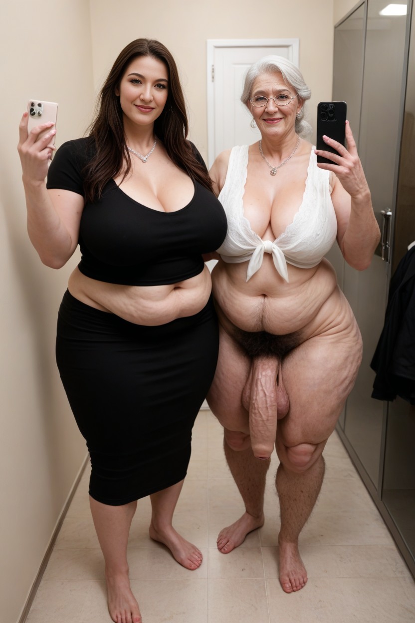 Giant Tall Futanari, Standing, Impossibly Huge Ass AI Porn
