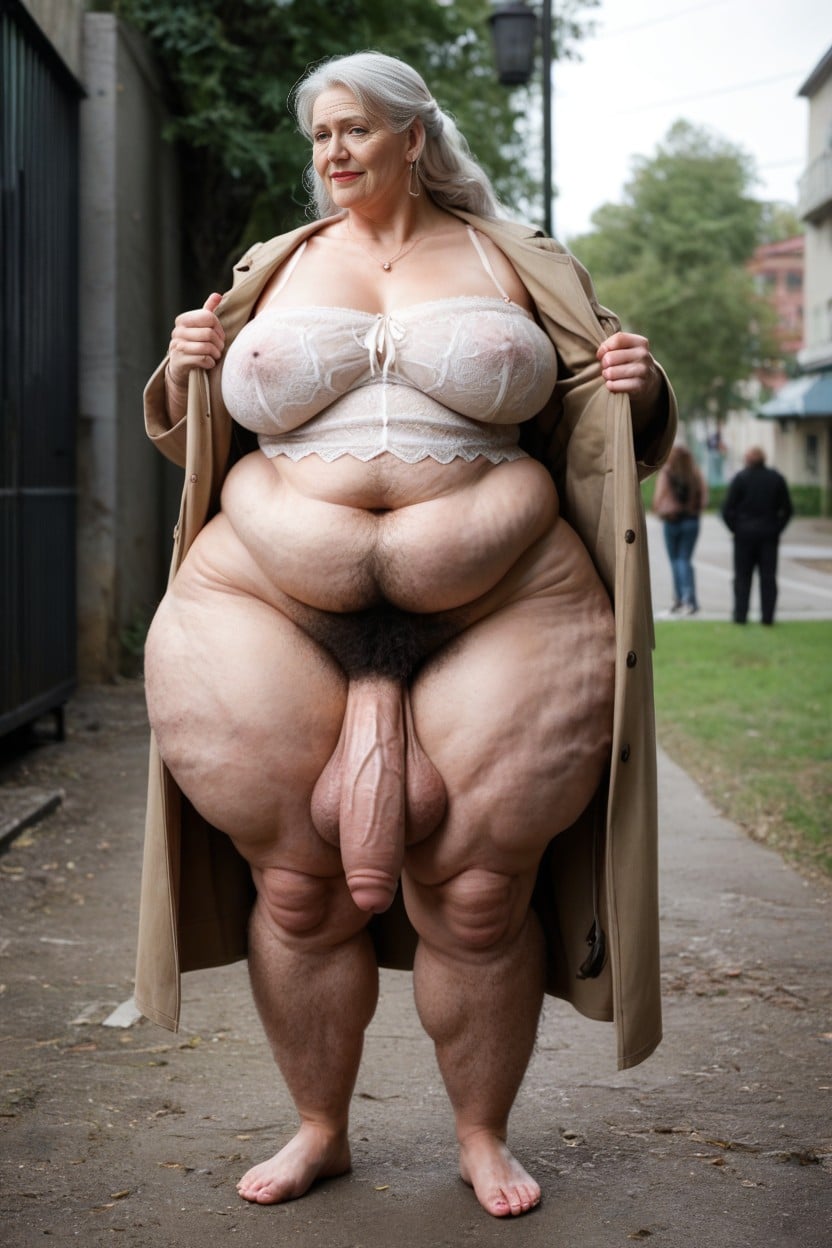 1 Person, Foreskin Over Cock Oversized Trench Coat, Fully Clothed AI Porn
