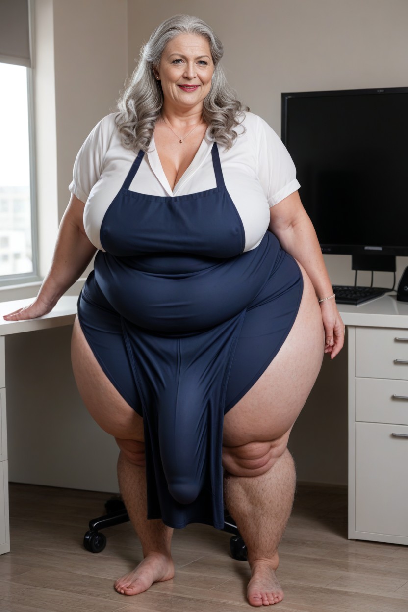 Fat Folds And Deposits Covering All The Body, Thick Thight, Full Body AI Porn