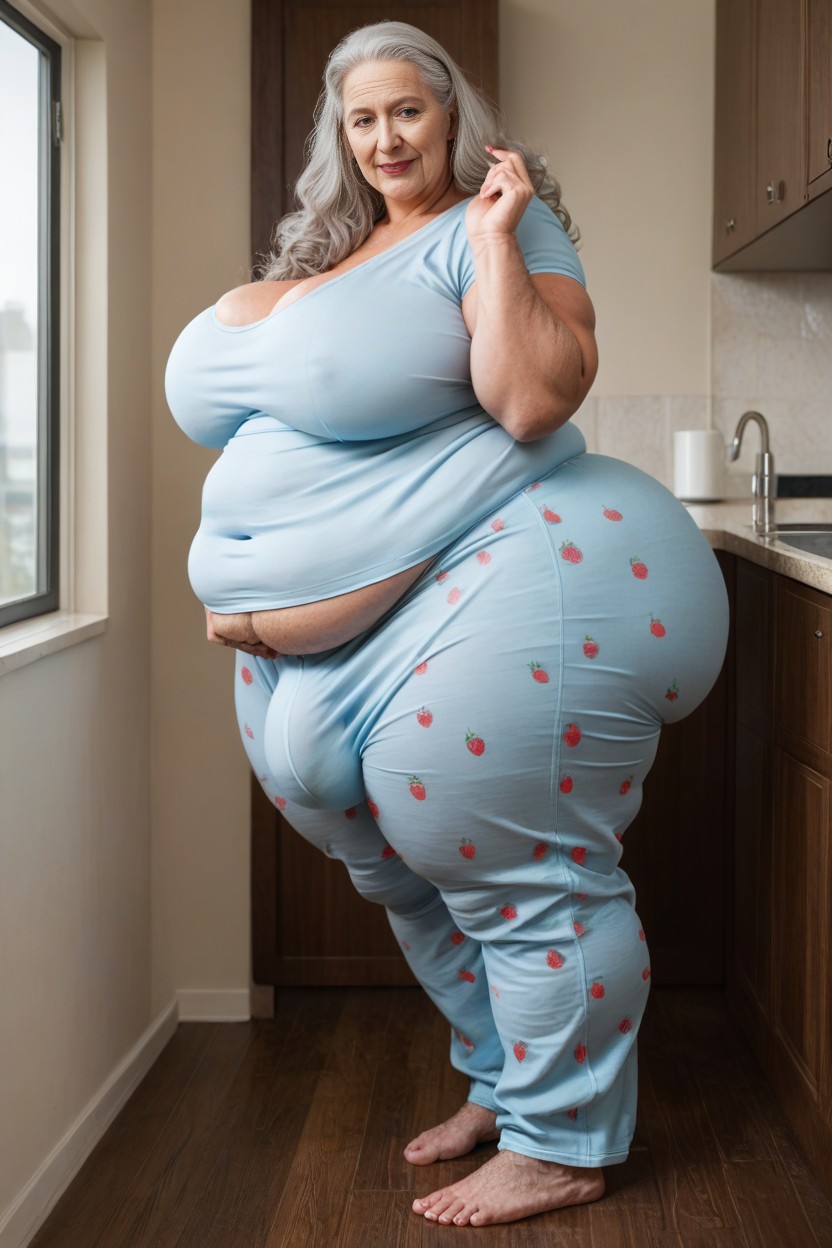 Hairy Legs Pale Skin, Large Hyper Ass Hips, Quality Eyes AI Porn