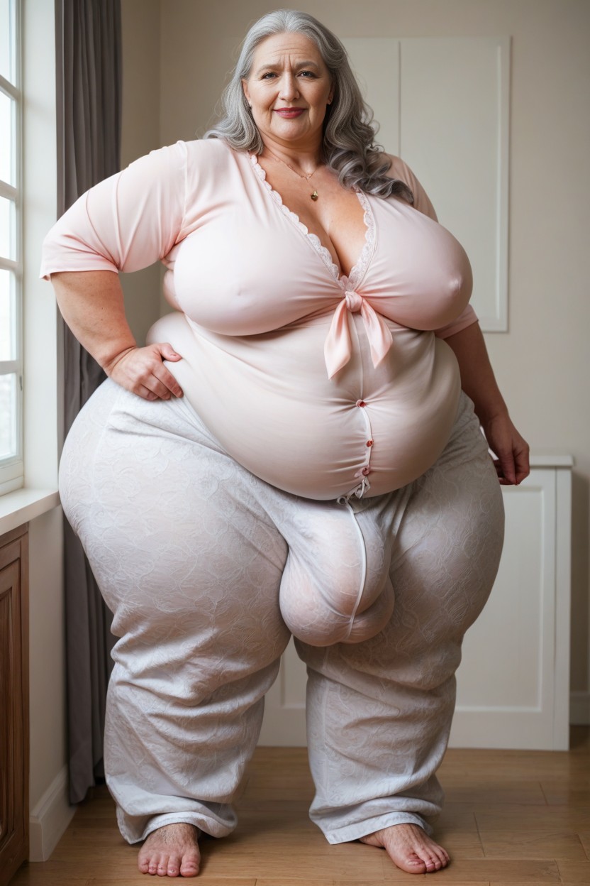 Hairy Bushy Thighs Like A Sasquatch, Gigantic Ass, Large Long Bulge Through Clothing AI Porn