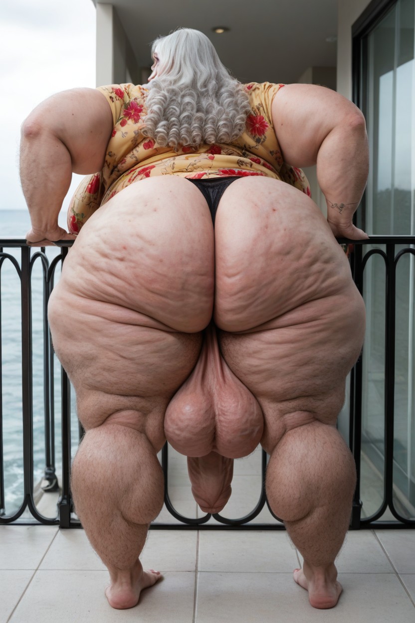Hairy Legs Pale Skinveiny Feet, Extremely Wide Hips, Hyper Hairy Arms AI Porn