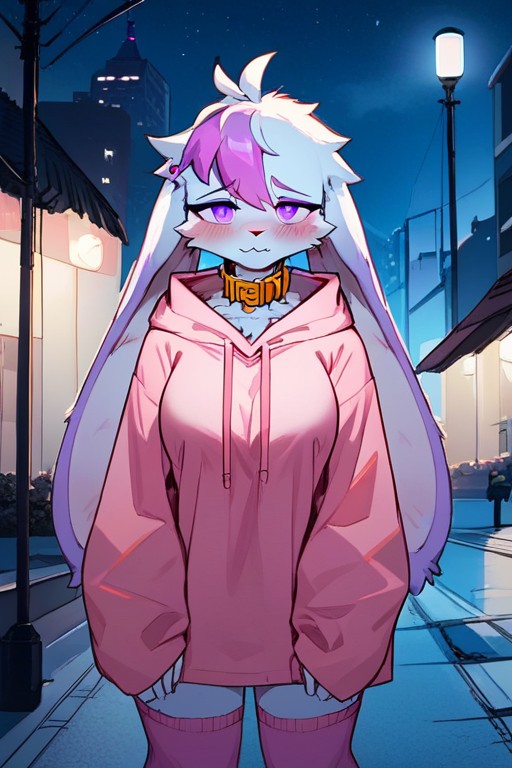 Purple Eyes, Flesh Fang, Blush Furry AI Porn