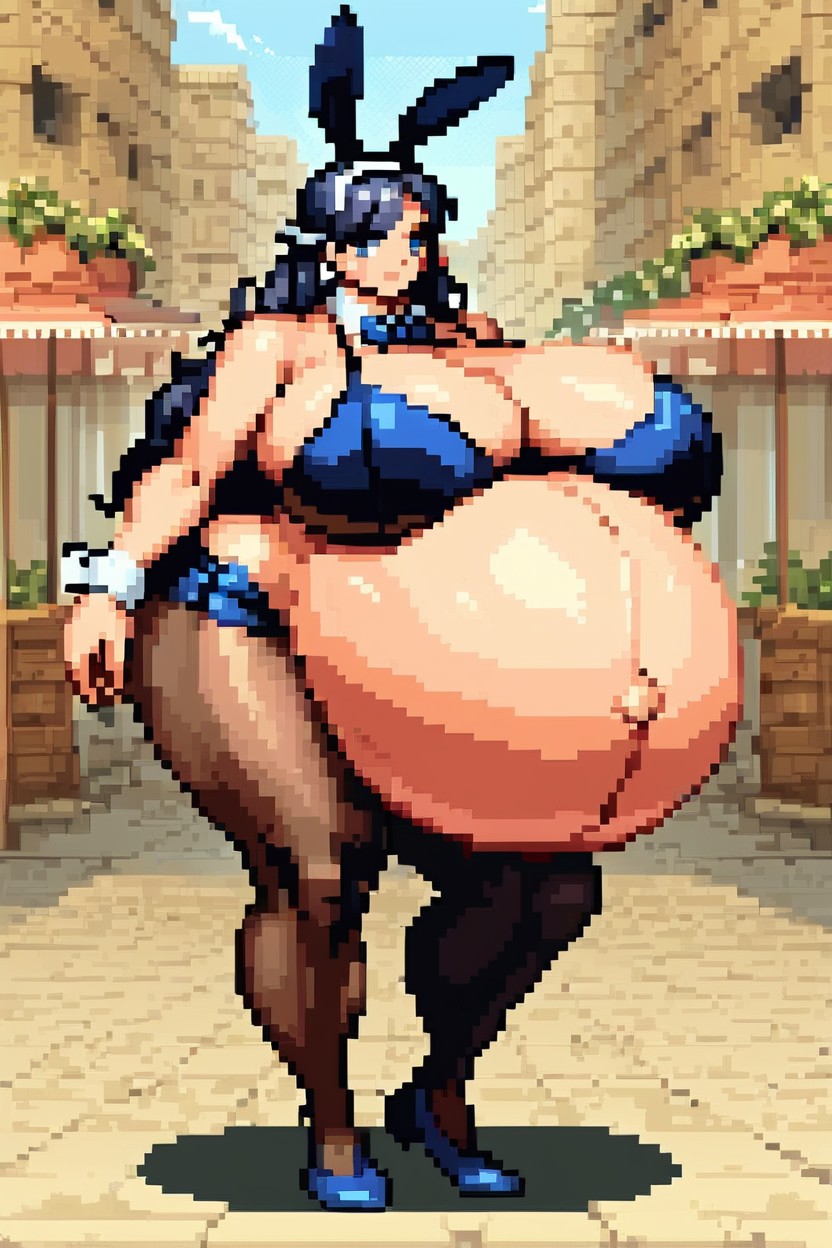 Front View, Blue Eyes, Fake Breast AI Porn