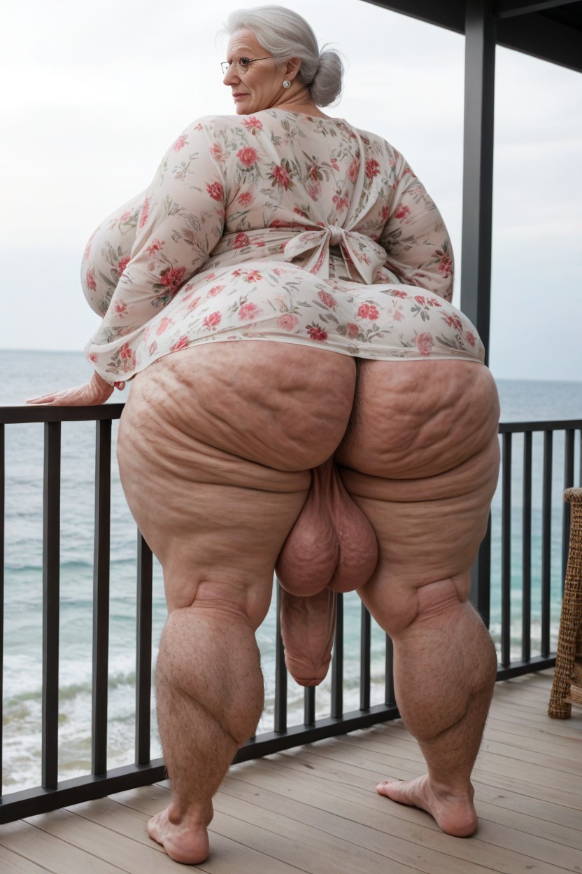 Cellulite Arms, Cellulite Legs, White Hair AI 포르노