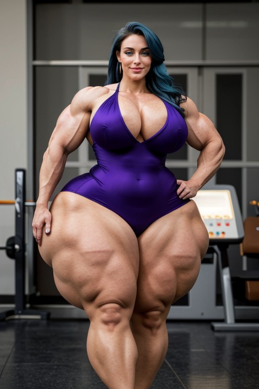 Colossal Hyper Ass, 巨大な胸, Muscular Striated Thighs AIポルノ