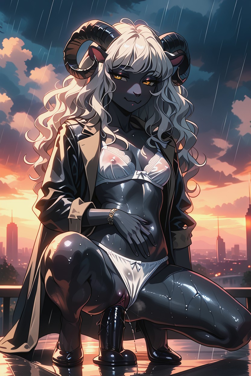 Oiled Skin, Sheep Ears, Goat Furry AI Porn
