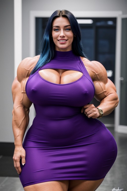Butt Length Long Hair, Modèle, Ultra Muscular Porno IA