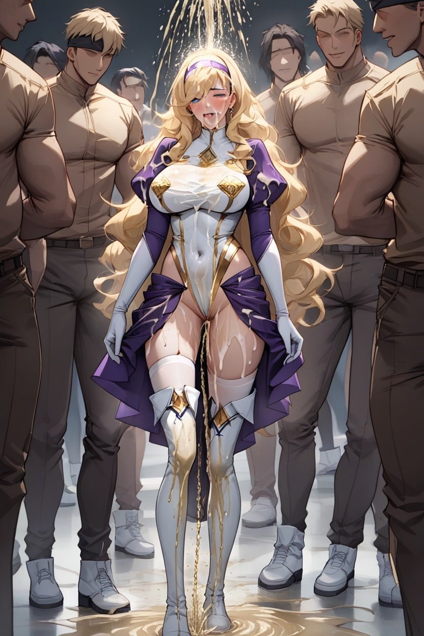 Large Breasts, Watersports, Pee On Breast Hentai AI Porn