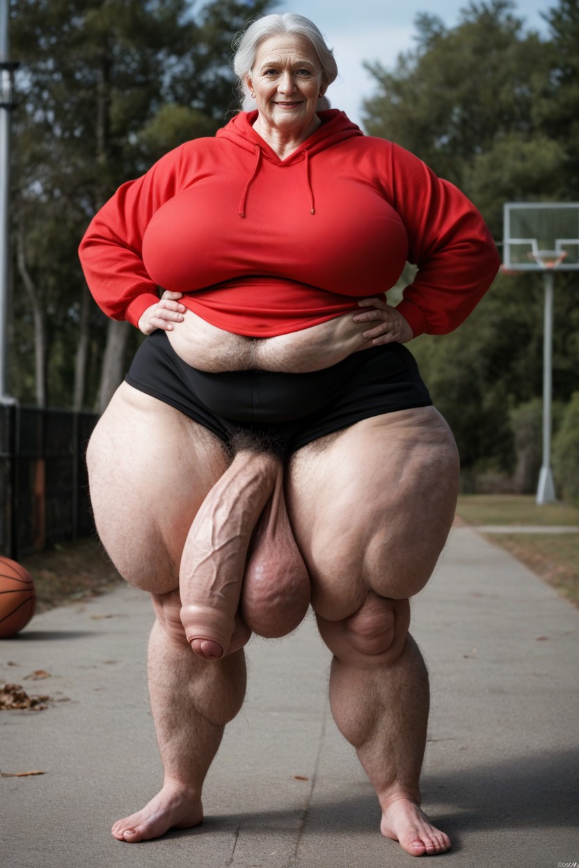 Hyper Pubic Hair, Hairy Thighs Legs Covered In Hair, White Hair AI Porn