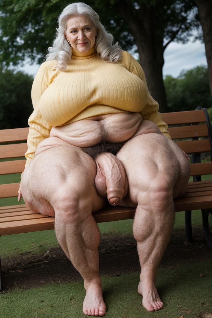 Foreskin, Veiny Legs Veiny Arms Hairy Legs, Sweater Covering Belly Pornografia de IA