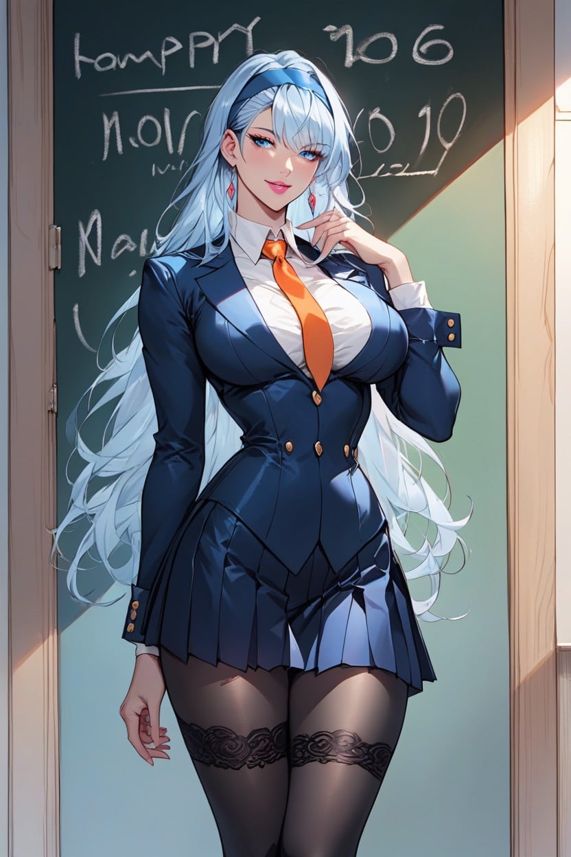Long Hair, White Blouse, Standing Hentai AI Porn