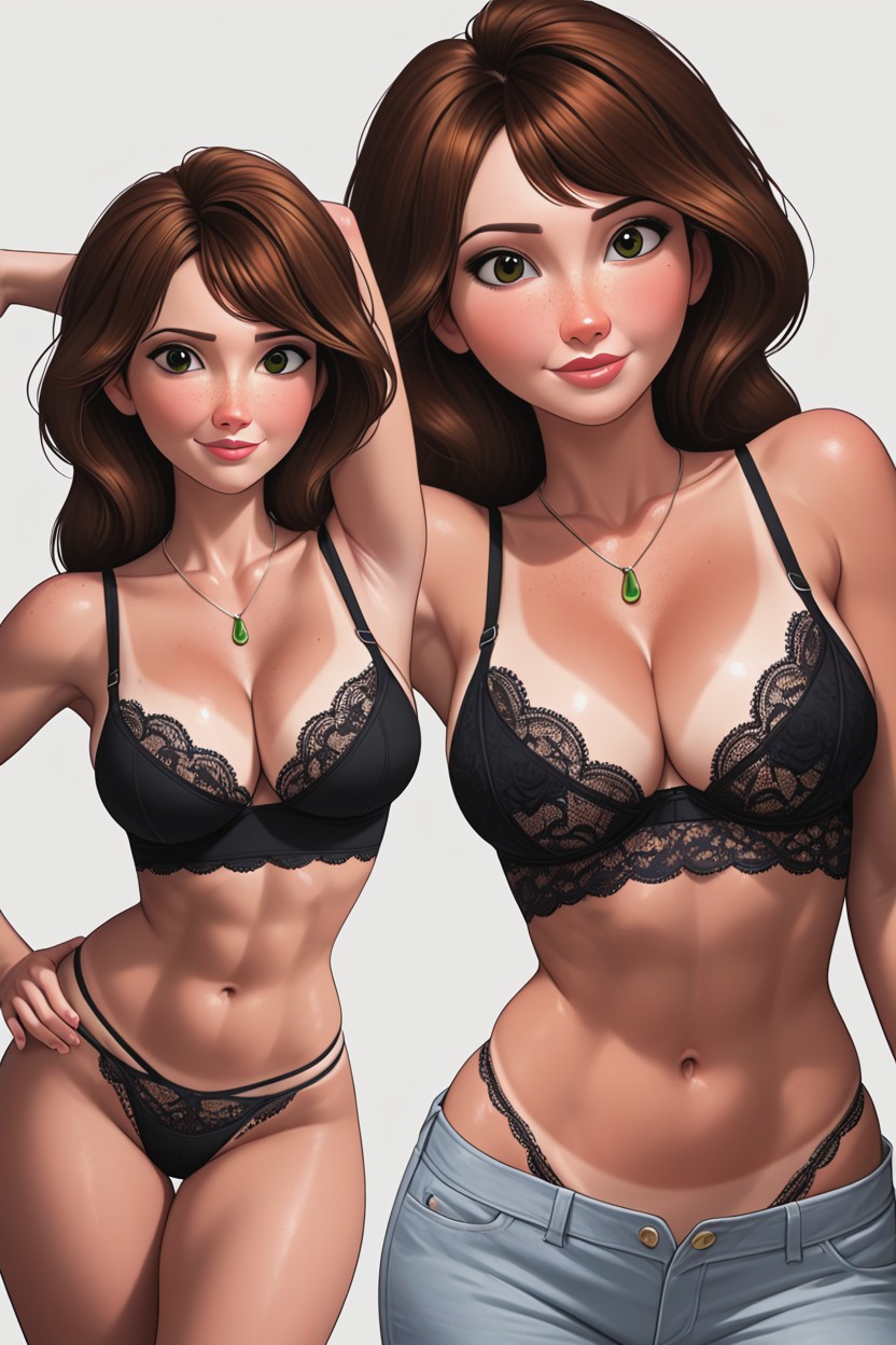 Full Lips, Bangs, Waist Shot AI Porn