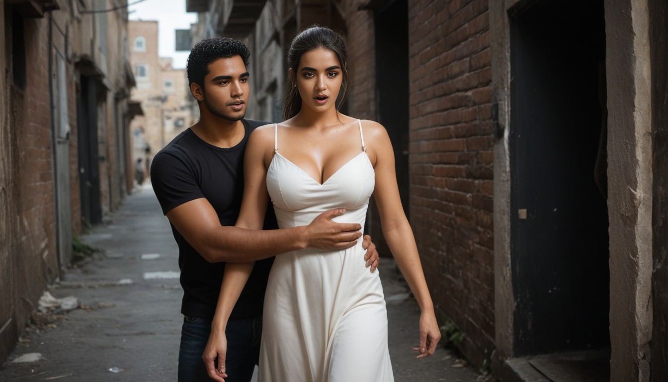 Night, Man Behind Woman, Perfect Expressions AI Porn