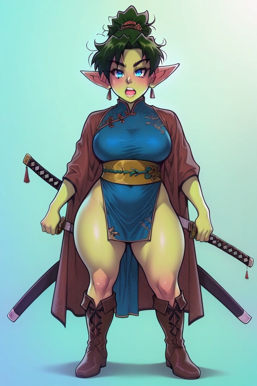 Boots, Wide Angle, Blue Eyes Hentai AI Porn