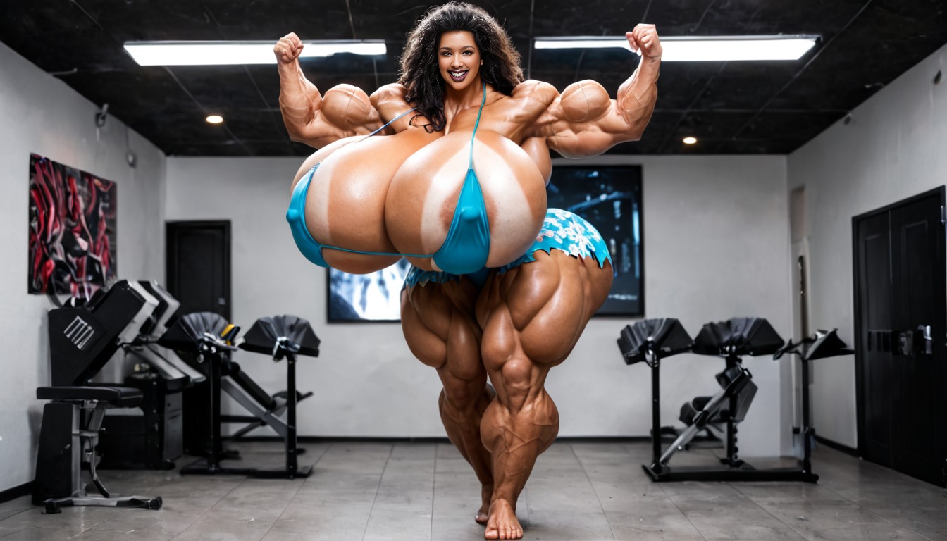 Extremely Wide Cock, Black Hair, Obcenely Titantic Gargantuan Hyper Breasts AI Porn