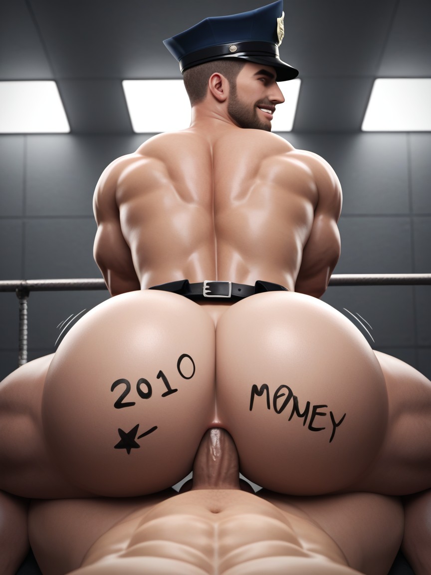 Many People Around, Duty Belt, Bottom In Control Pornografia gay com IA