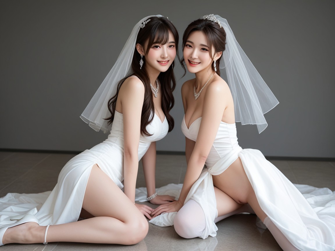 White Stockings With Lace Edges, 18+, 2명 아시아 AI 야짤