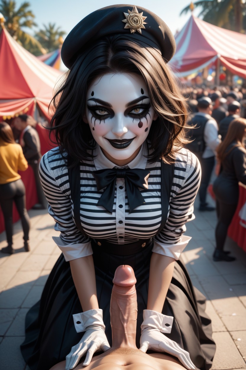 Smiling, High Definition Photo, Mime Makeup AI Porn