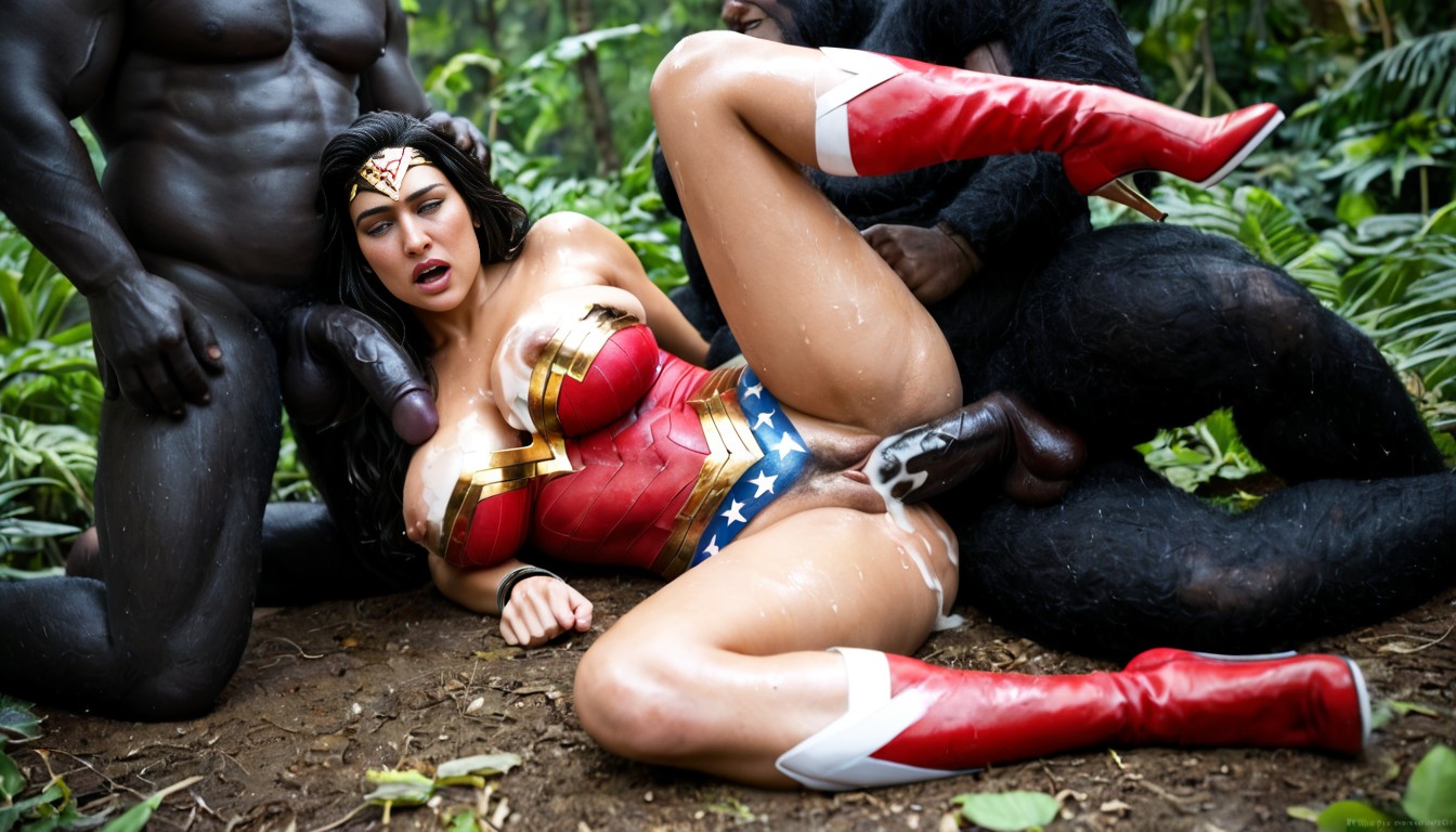 Gorilla Ganging, Sweaty Oily Skin, Restrained AI Porn