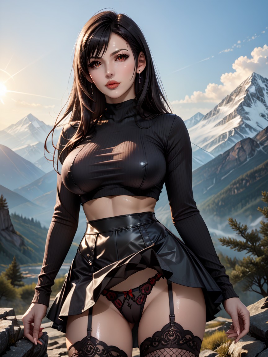 Tierna, Ultra Detailed, Montañas Hentai IA
