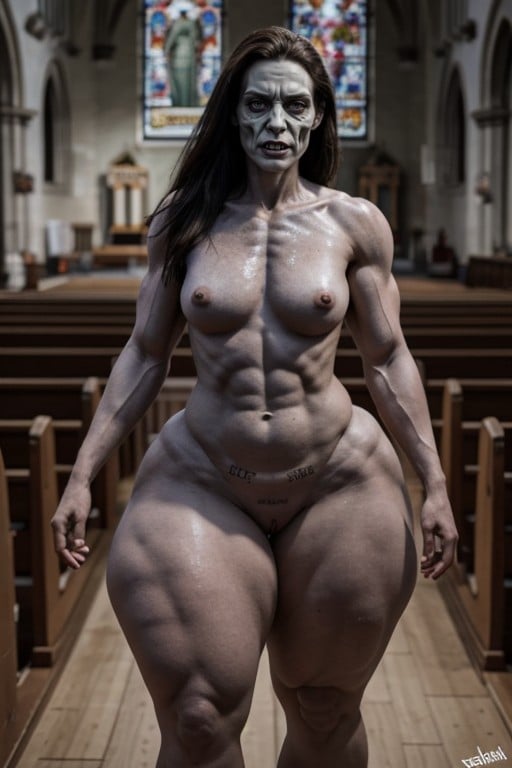 Erect Cock, Big Hard Veiny Cock, Grey Zombie Skin AI Porn