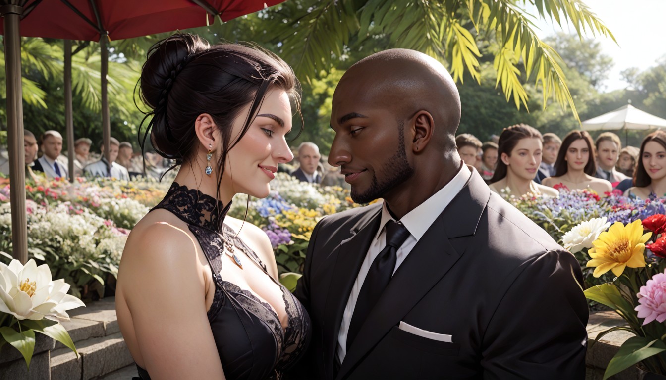 Dressed In Formalwear, Hyperrealistic, Many People Around Hentai AI Porn