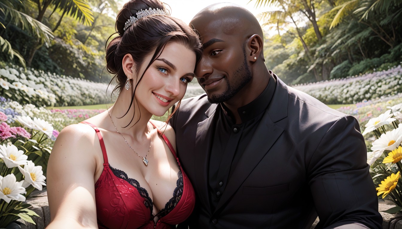 Frontansicht, Affectionate, His Arm Is Possessively Resting On Her Shoulder Hentai KI Porno