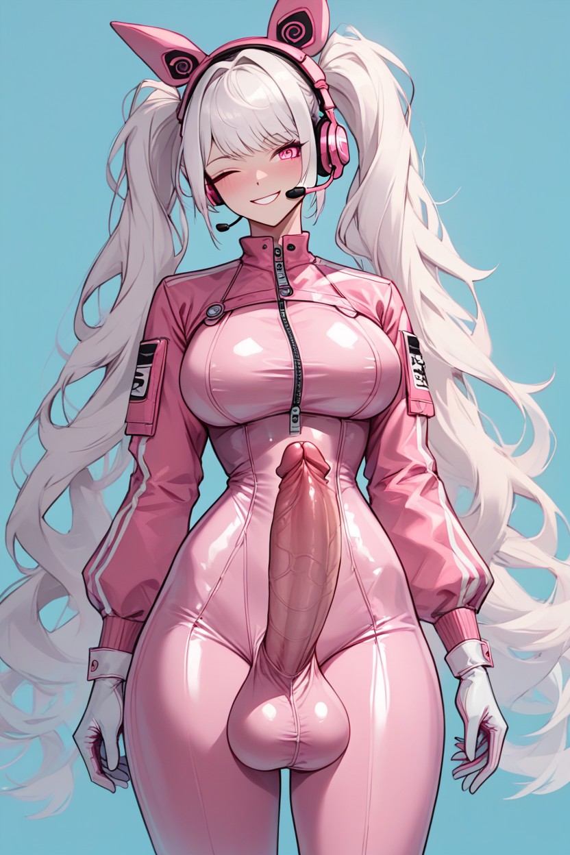 Pink Gloves, Standing Up, Long Sleeves 人妖AI黃片