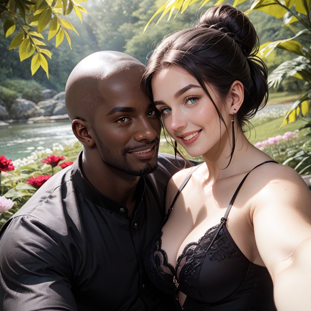 Interracial, Beautiful Romantic Setting, High Contrast Hentai KI Porno