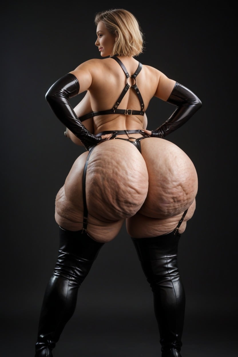 Extreme Hyper Puffy Mega Labia, Hairparted In Middle, Blonde Hair AI Porn