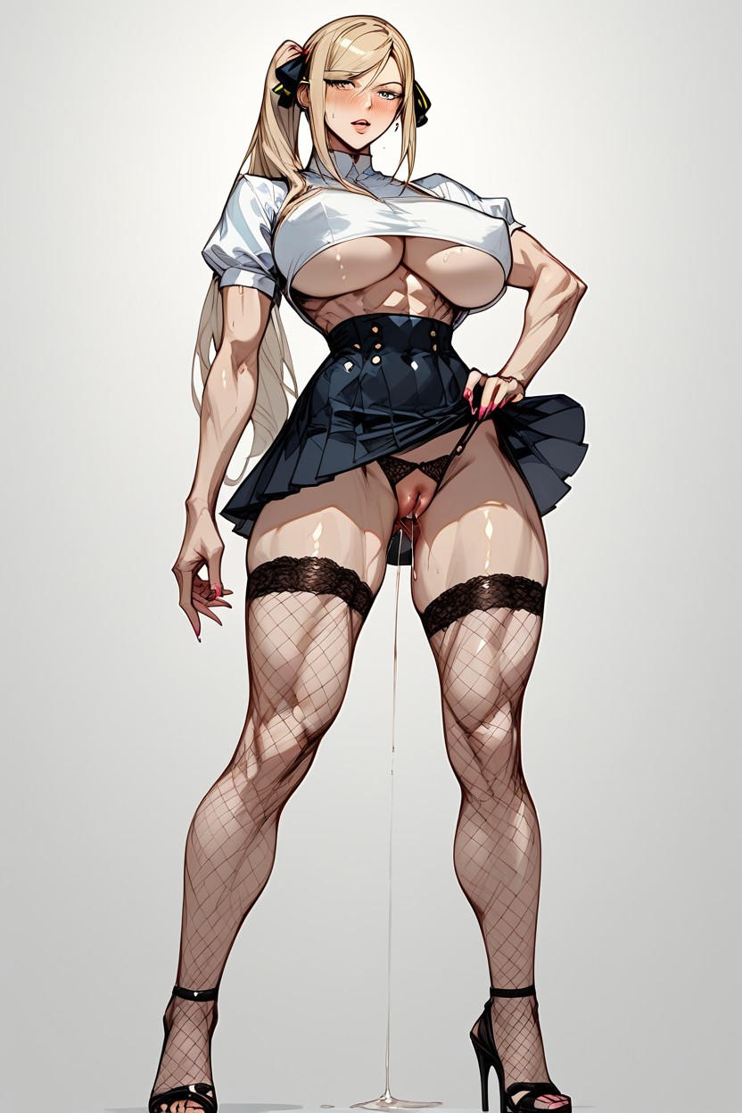Colossal Breast, Lean Muscle, Bottom Up (upskirt) AI Porn