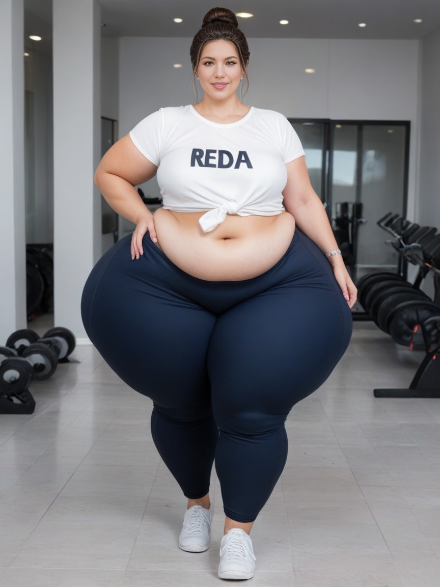 Massive Hyper Fat Butt, Front View, Extreme Proportions AI Porn