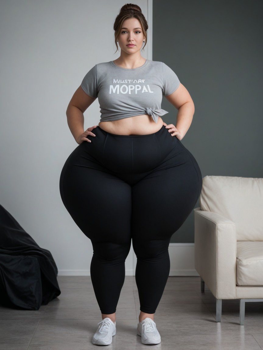 Standing, Huge Ssbbw Hips, Impossibly Fat Hips AI Porn