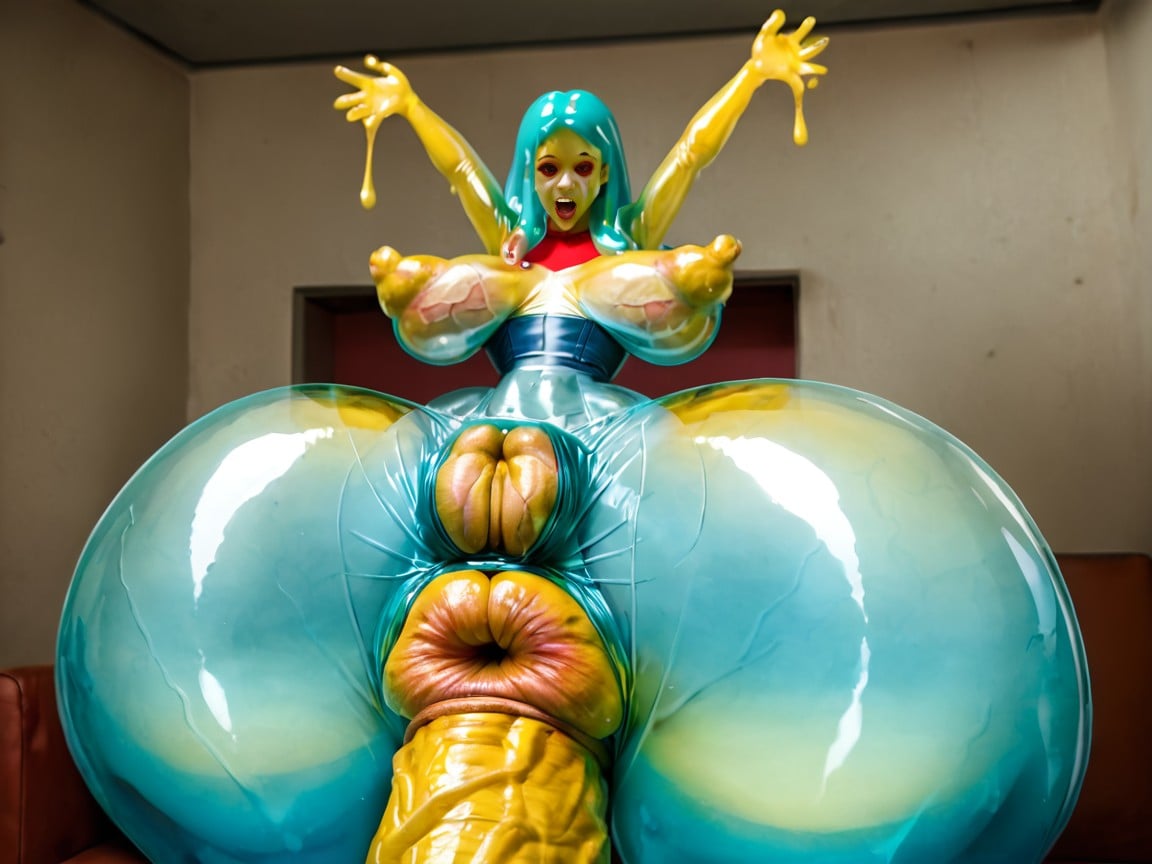 Oversided Proportionate Bodies, Blue Equinegenitalia, Huge Hips AI Porn