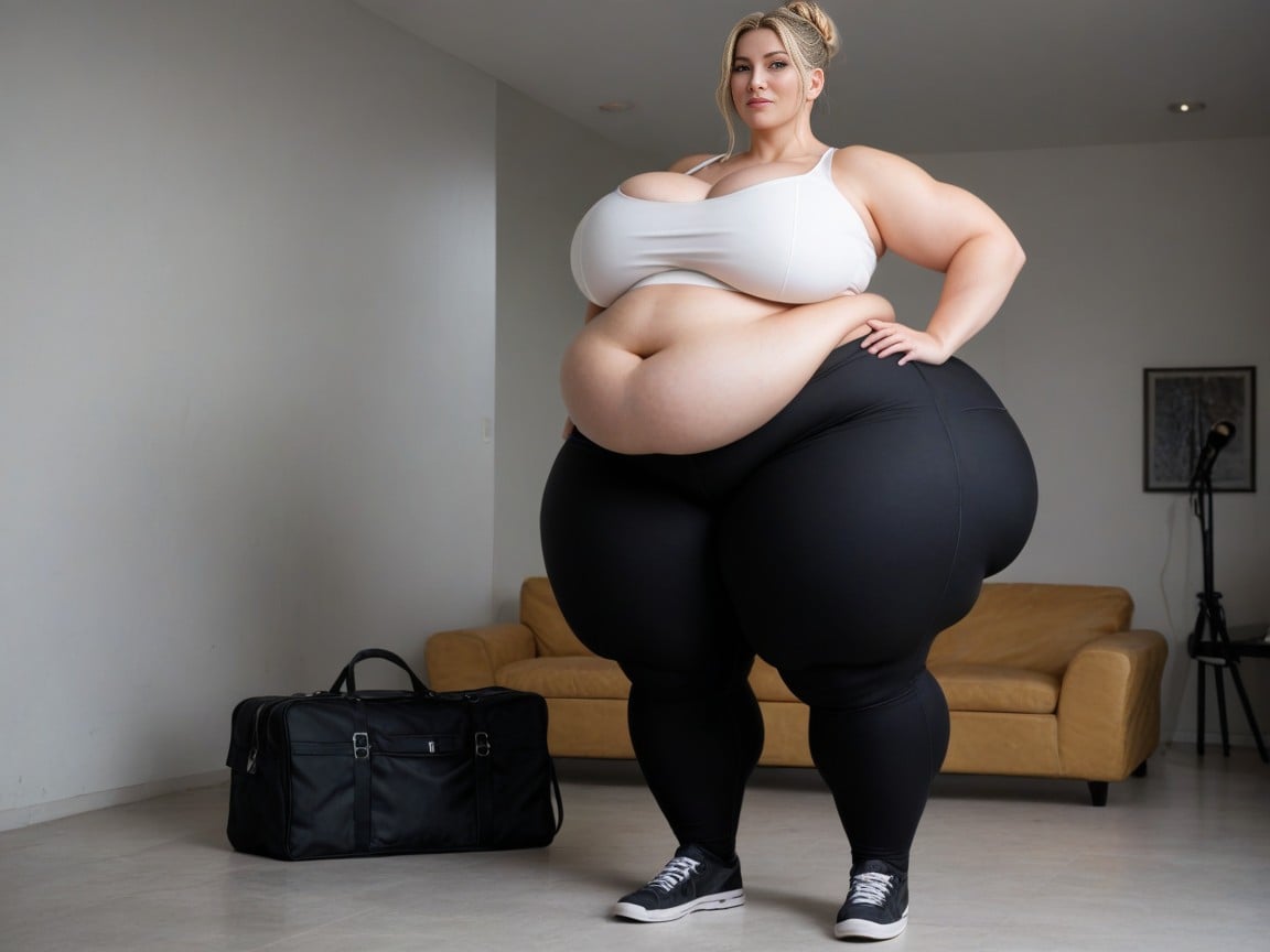 Weight Gain, Front View, Thunder Thighs AI Porn