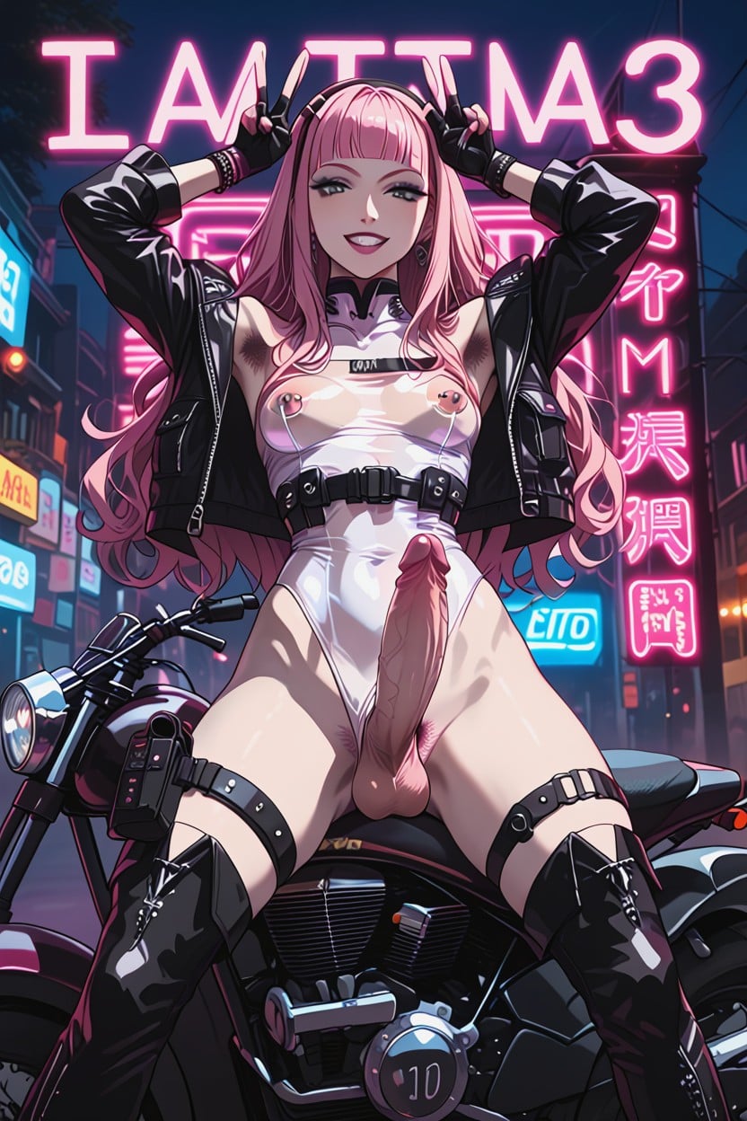 Cyberpunk Mercenary, Cropped Bomber Jacket, 18+ Shemale AI Porn
