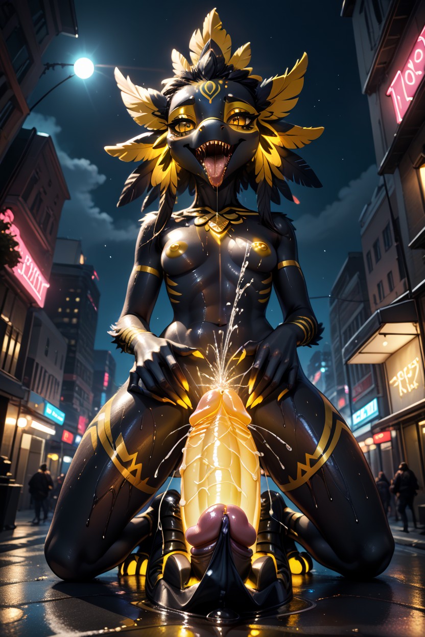 Black Skin, Avali Feathers, Sweaty Porno IA Furry