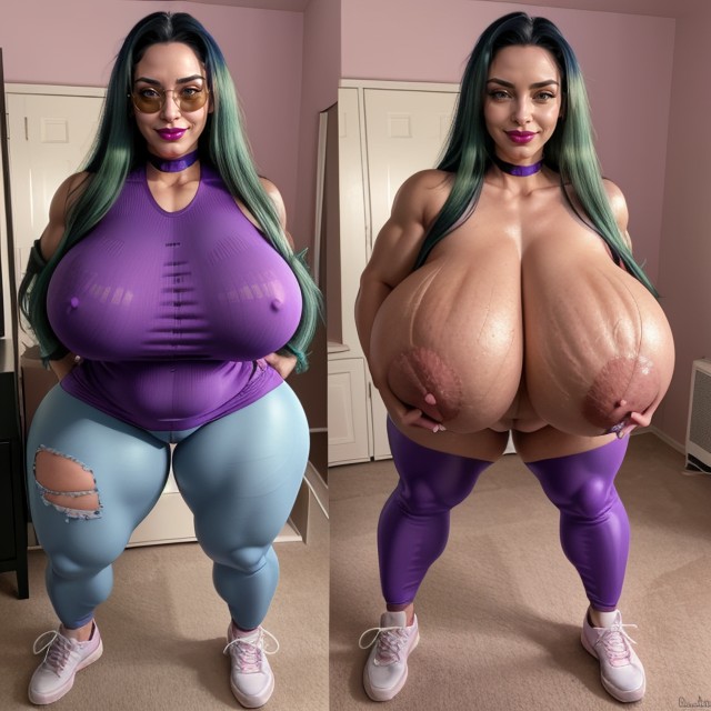 Amazon Goddess, Black Choker, Fit AI Porn