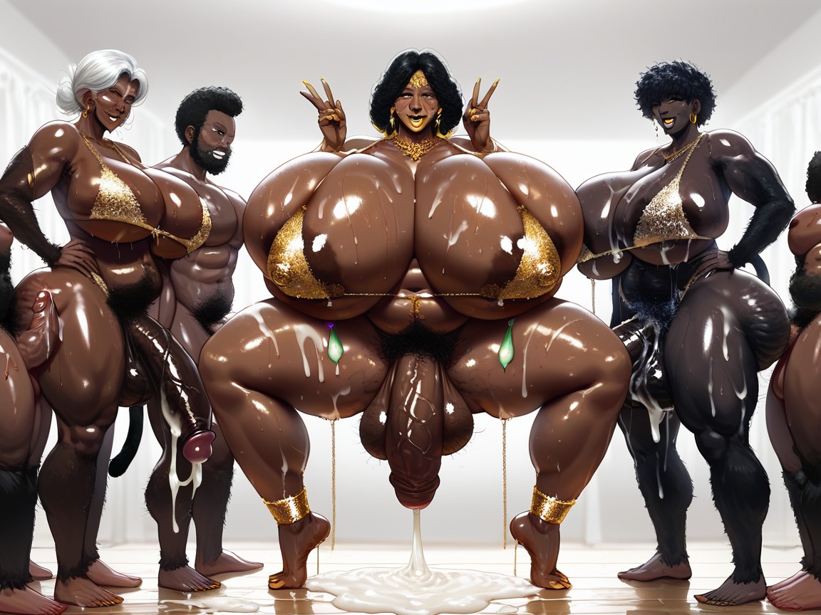 Oiled Sweaty African Monkey, Wrinkly Monkey Tail, African Furry AI Porn