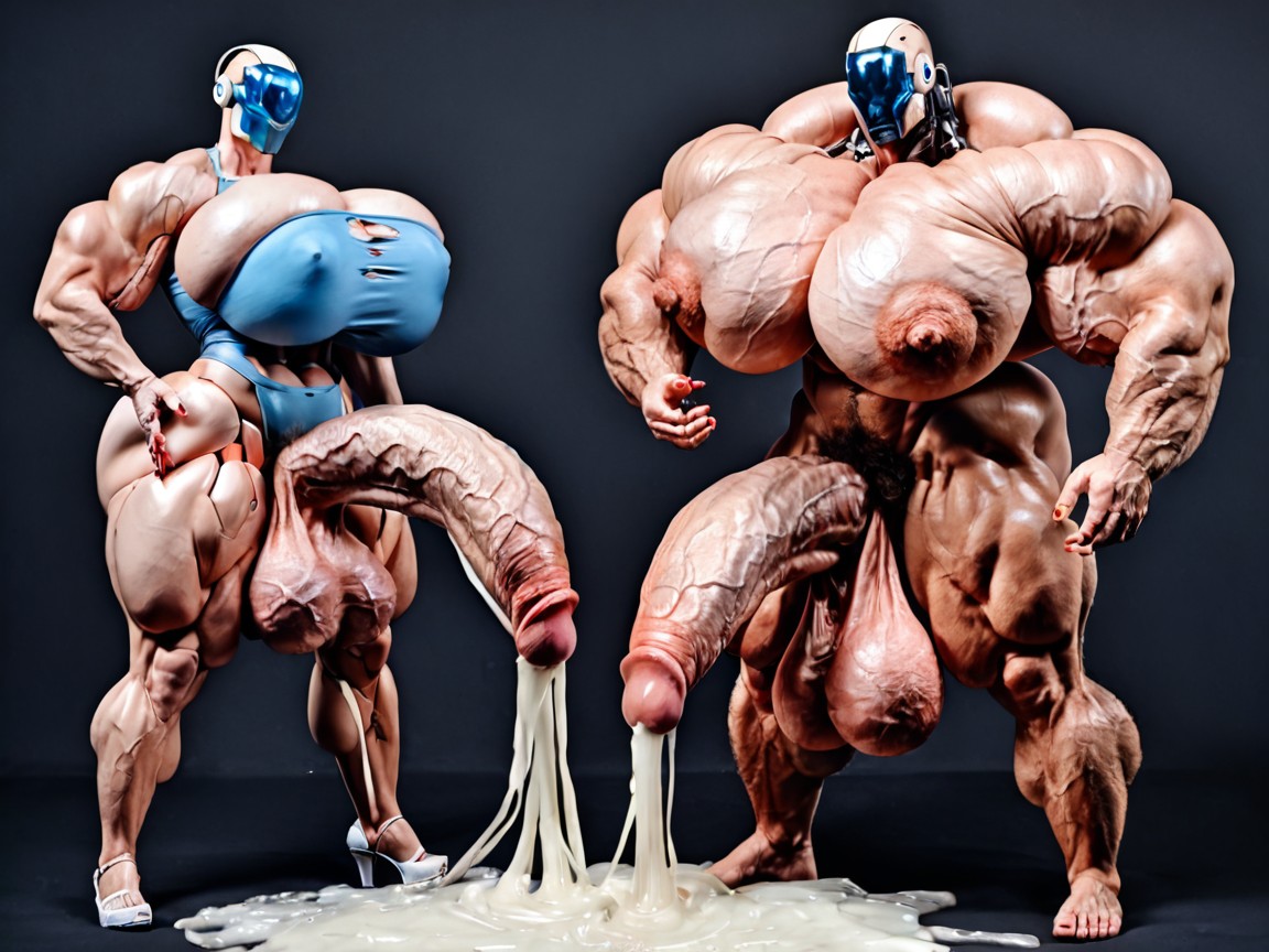 Hyper Extremely Veins, Ultra Detail, Robot Armor Shemale AI Porn