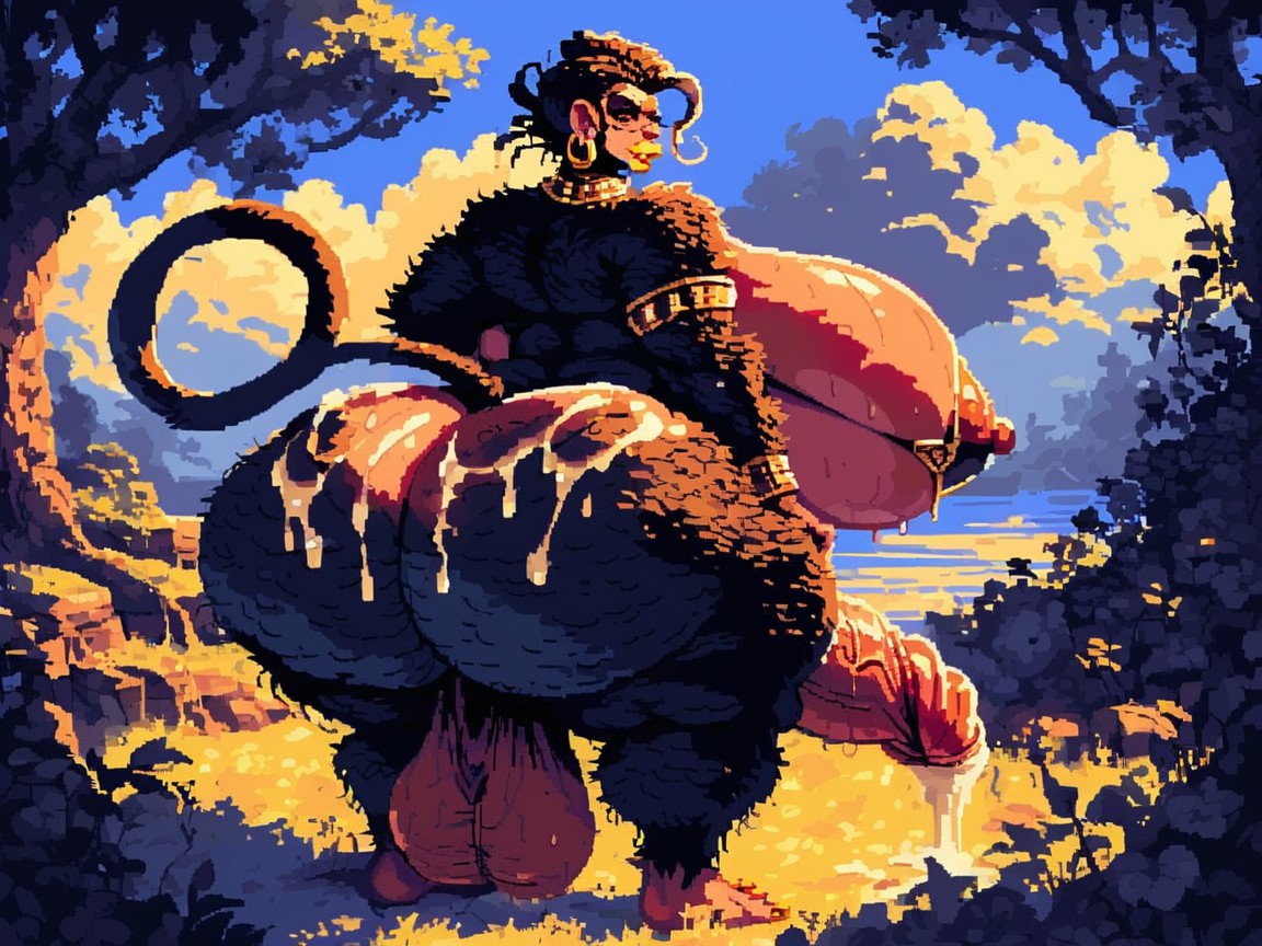 Black Fur Monkey, Monkey Futa, Cum On Monkey Body Porno IA Furry
