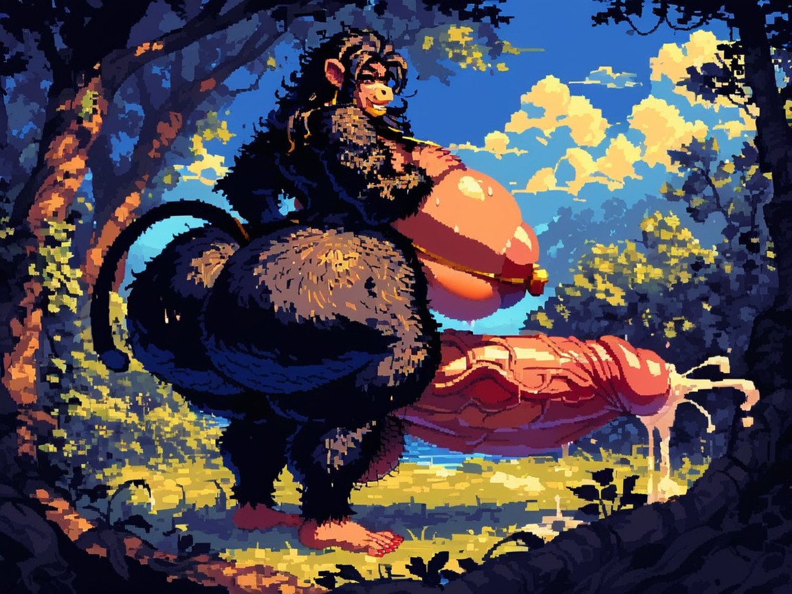 18+, Foreskin, Hyper Monkey Ass Porno IA Furry