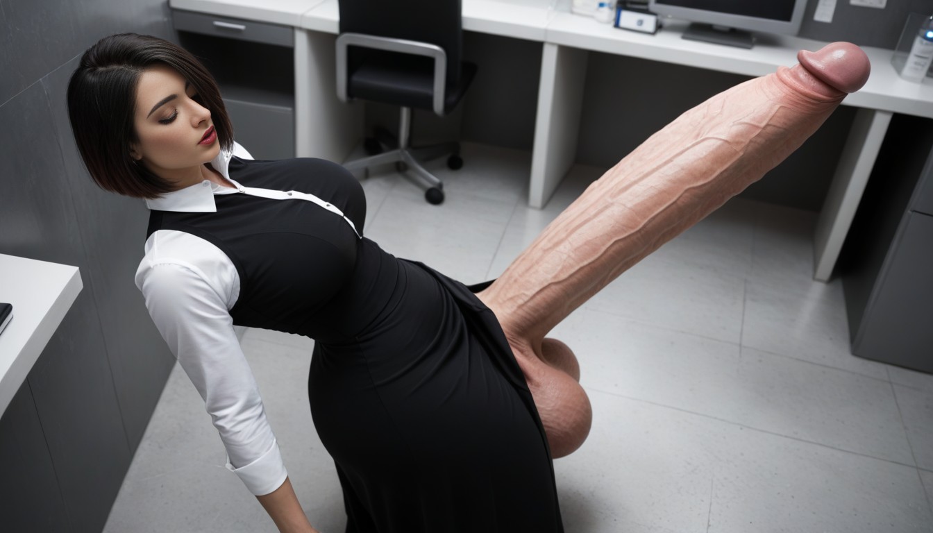 Hyper Cock Growth, Highres, Black Hair Shemale AI Porn
