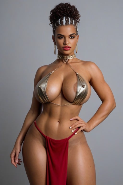 Huge Thighs, Huge Lips, Hazel Colored Eyes AI Porn