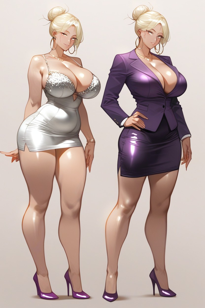 Cleavage, Legs Apart, Standing AI Porn