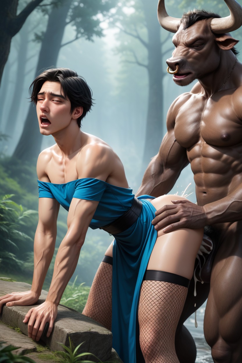Cock, Moaning, Minotaur Fucking Sensless AI Gay Porn