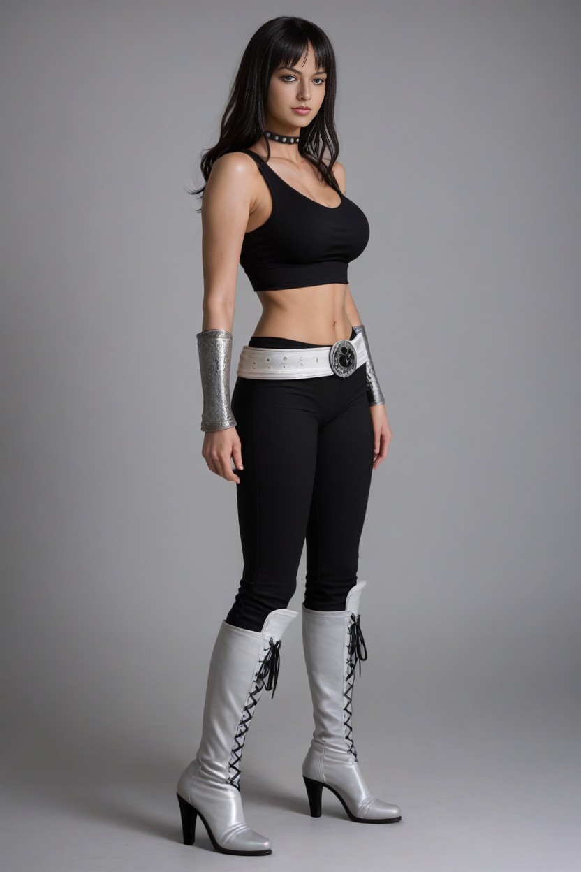 Long Silver Bracers, Looking At Viewer, Skinny AI Porn