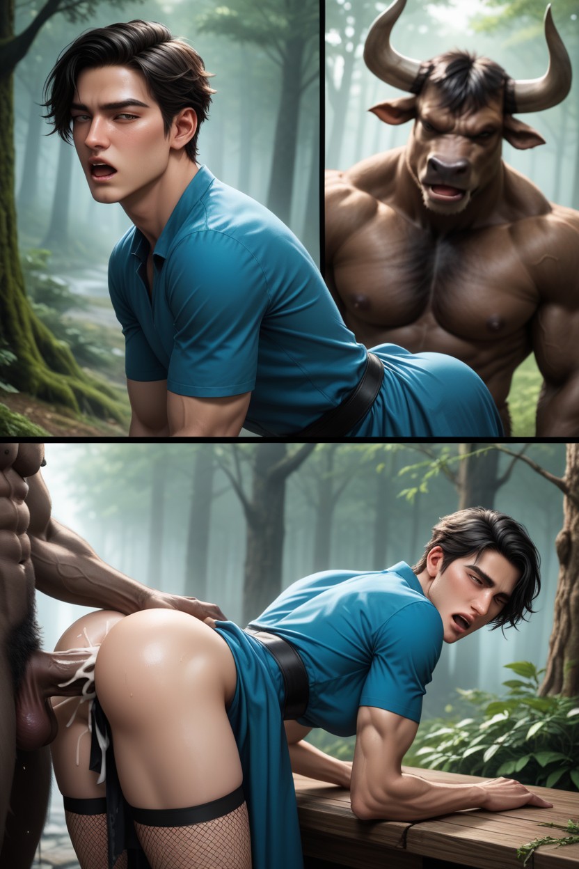 Gay Sex, Forest, Dick Stretching Ass AI Gay Porn