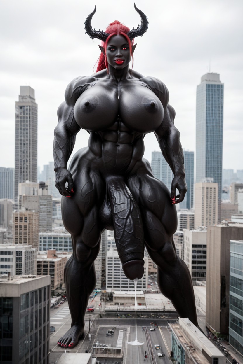 Elf Ears, Venom Futanari, Red Nail Shemale AI Porn